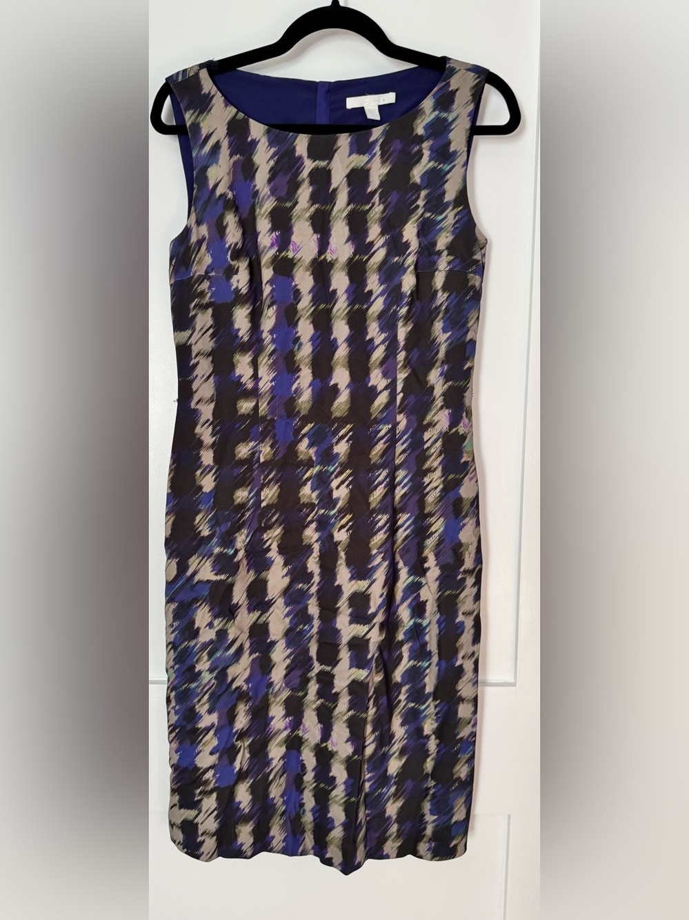 BOSS BY hugo boss Purple & Black Abstract Print Dress ⚠️belt and loops missing